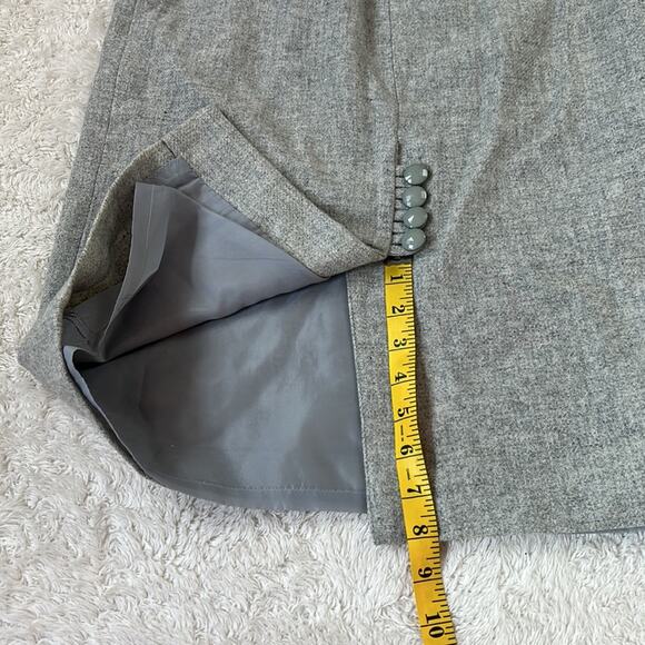Vintage 80s Cristina's grey wool blend button slit pencil skirt, 7 or 8 - Picture 4 of 8